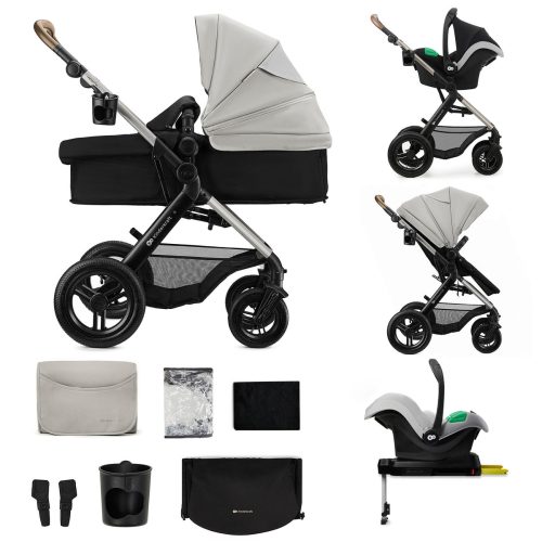 Travel System Moov 2 XL 3 en 1 + Base Isofix Moonlight Grey Kinderkraft.