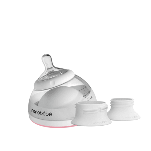 Biberon por lactancia + Adaptadores leche materna rosado NanoBebé.
