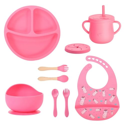 Set de alimentación complementaria Rosa Chicle.