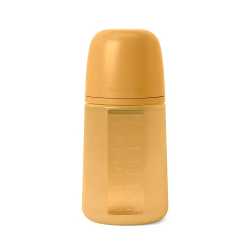 Mamadera Mostaza Colour Essence de 240ml con Tetina Fisiologica SX Pro de Silicona +3 meses Suavinex.