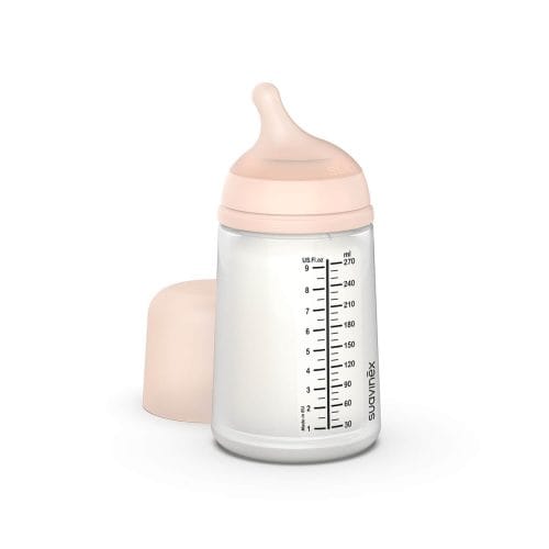 Mamadera Zero.Zero de 270ml con Tetina Fisiológica de Silicona Flujo Medio +3 meses Suavinex .