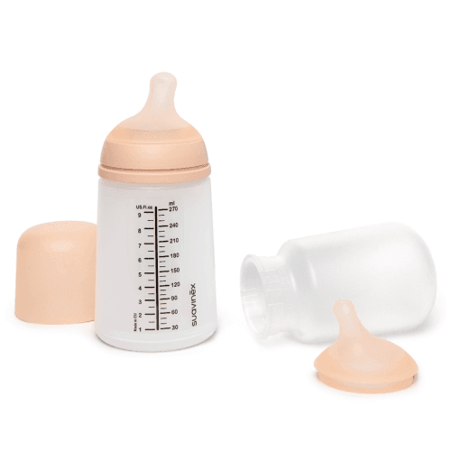 Pack Mamadera Zero.Zero 270ml Flujo Medio + Tetina de Repuesto + Bolsa Anti Cólicos de Repuesto Suavinex.