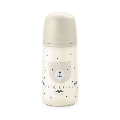 Mamadera Beige Wild de 270ml con Tetina Fisiológica Sx Pro Flujo Medio +3 meses Suavinex.