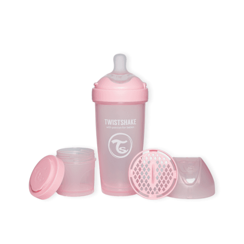 Mamadera Twistshake Double Pro 330ml Rosado